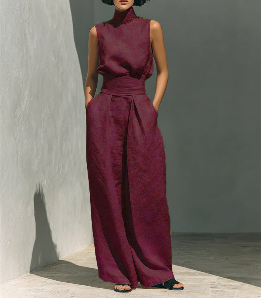 Vest-Style Women's Top and Pants Set
