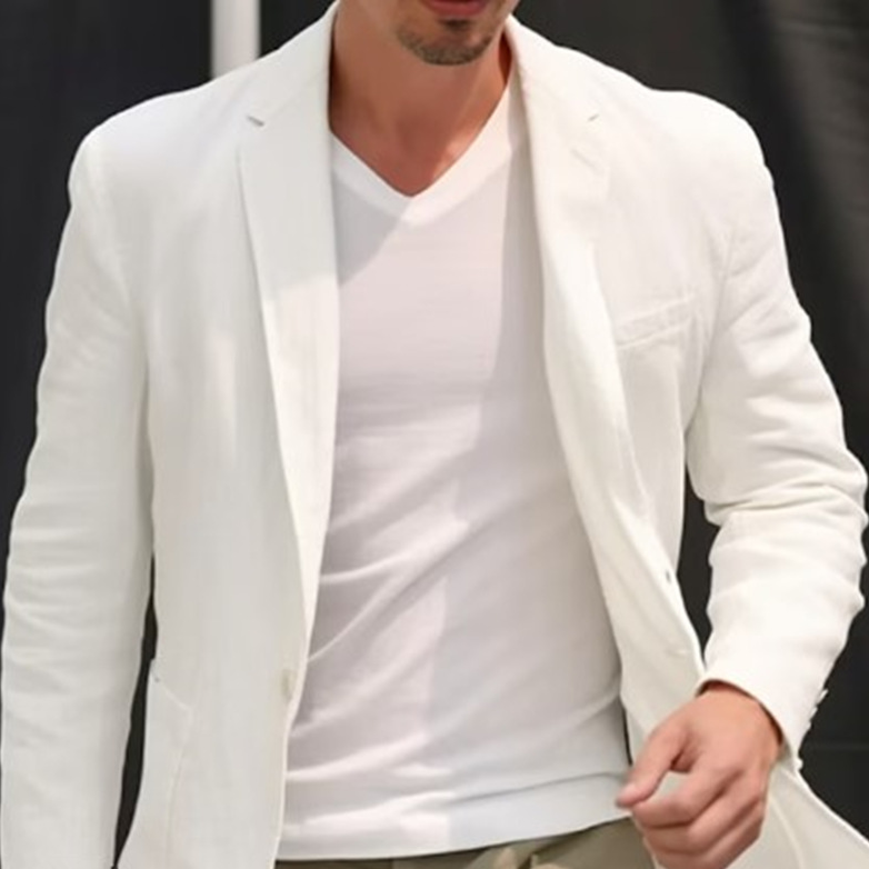 Men's Casual Style Cotton Linen Jacket