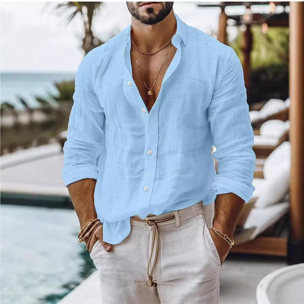 Easy Care cotton-linen shirt