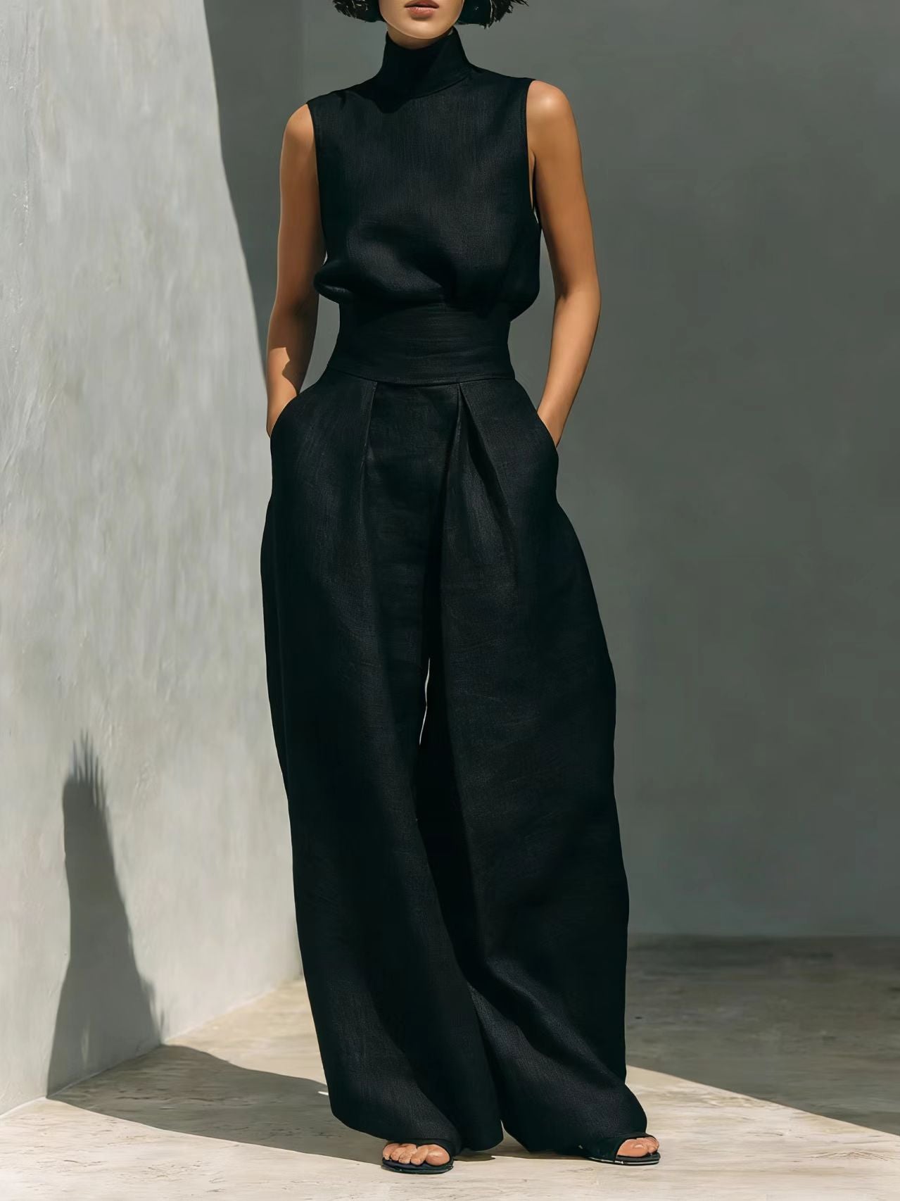 Vest-Style Women's Top and Pants Set