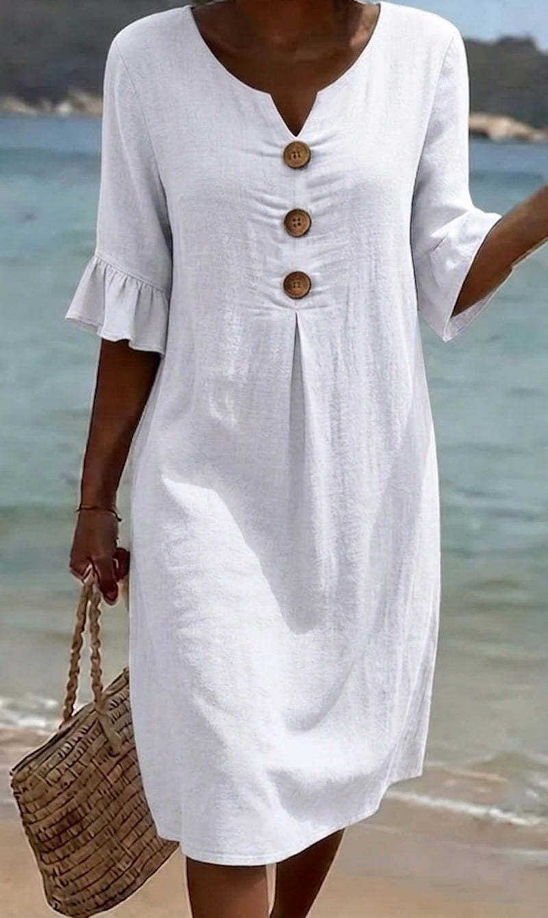 Elegance Casual Cotton Linen Dress