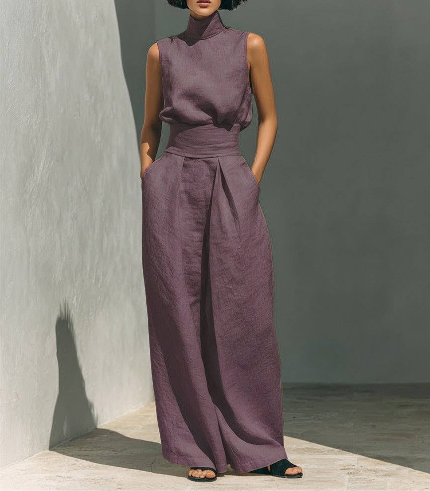 Vest-Style Women's Top and Pants Set