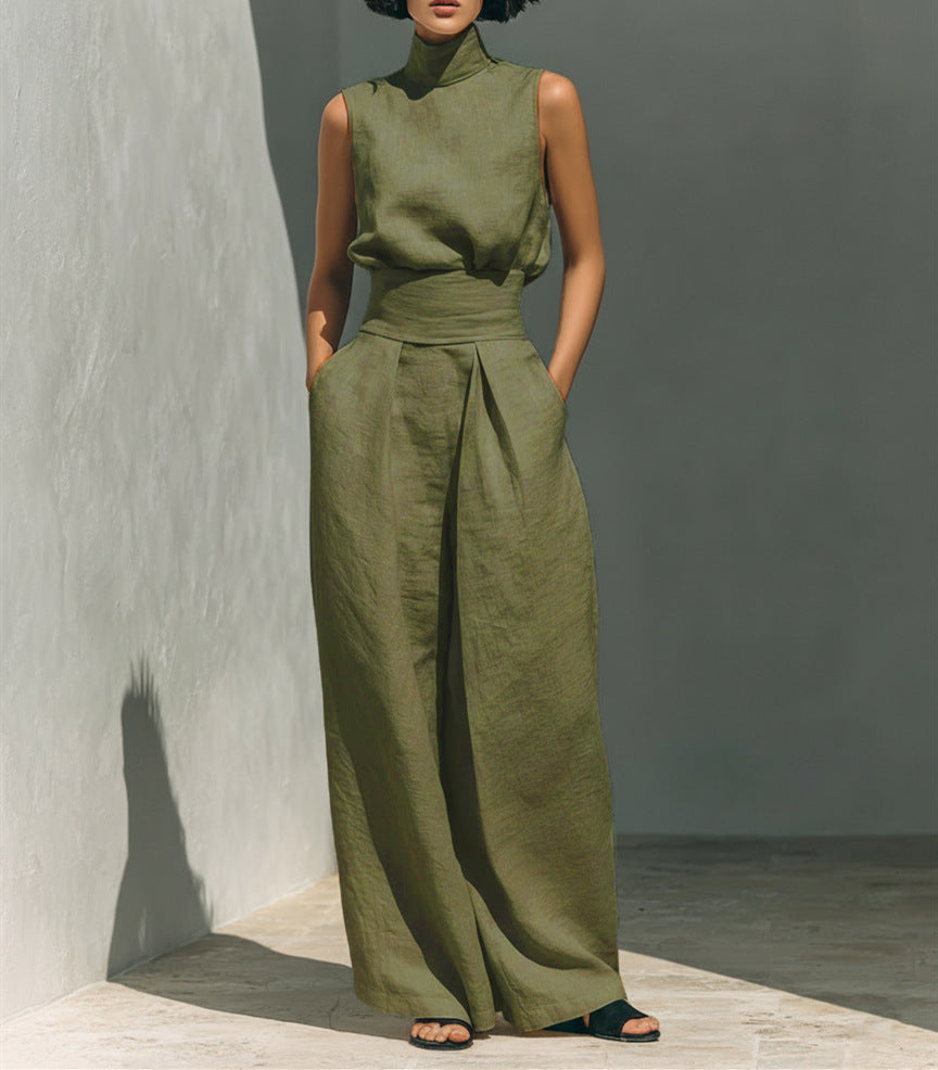 Vest-Style Women's Top and Pants Set