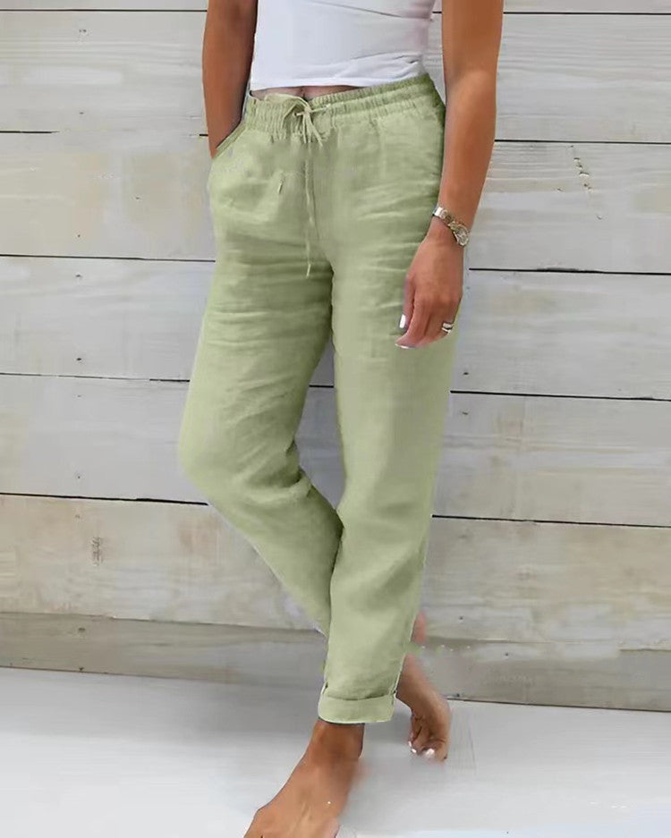 Relaxed and Comfortable Cotton Linen Wide Leg Pants